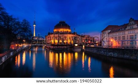 The Museum Island in Berlin at twilight