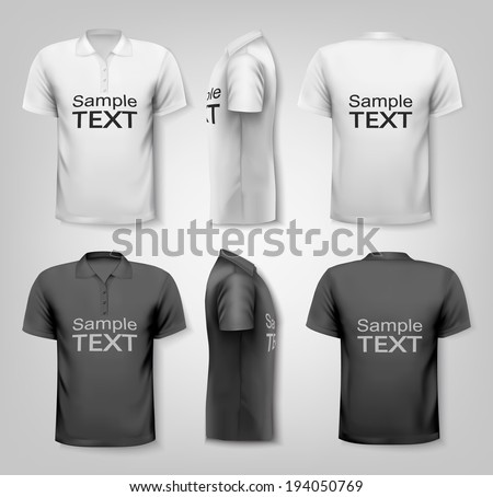 Polo shirts with sample text space. Vector. Royalty-Free Stock Photo #194050769