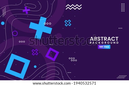 Abstract Colorful Purple with Geometric Shape Combination Background Design. Usable for Greeting Card, Banner, Landing Page, Presentation Background, Etc.