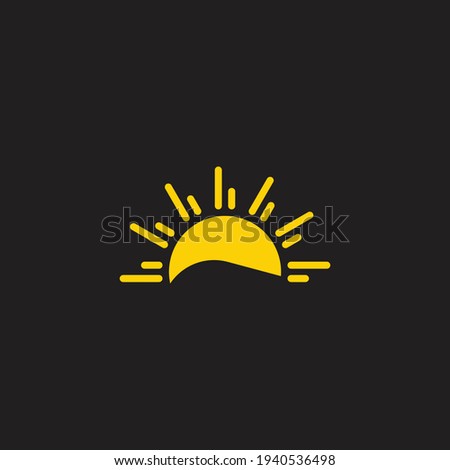 simple sun wavy design geometric shine logo vector