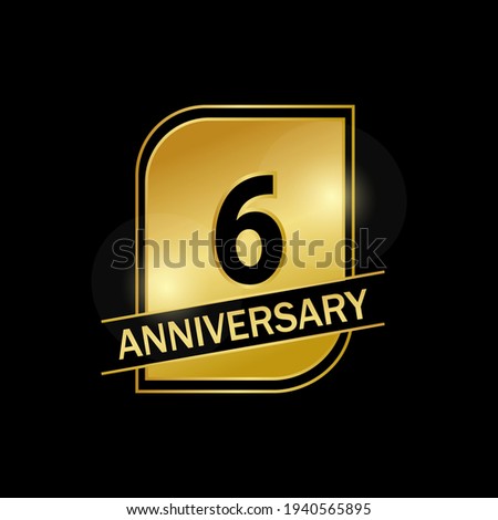 6 years anniversary celebration logo vector template design illustration