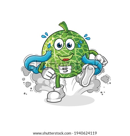 melon runner character. cartoon mascot vector