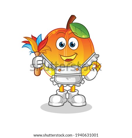 apricot maid mascot. cartoon vector