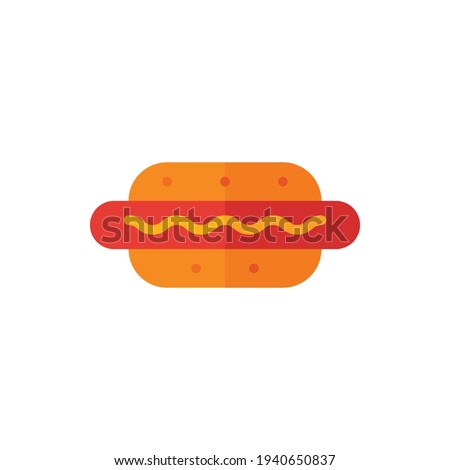 Hotdog, Sausage Flat Icon Logo Illustration Vector Isolated. Fast Food and Restaurant Icon-Set. Suitable for Web Design, Logo, App, and Upscale Your Business.