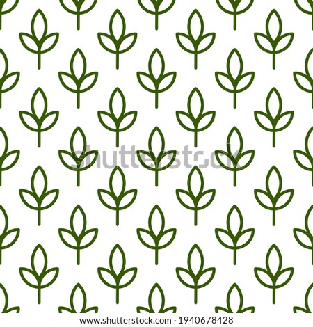 Vector illustration of geometric leaves seamless pattern. Floral organic background. Ornament can be used for gift wrapping paper, pattern fills