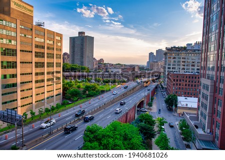 NEW YORK CITY - JUNE 2013: Exterior view of Manhattan skyscrapers.