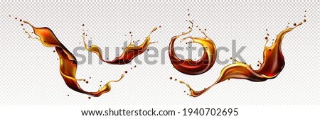 Splashes of cola, coffee, rum or whiskey drinks Royalty-Free Stock Photo #1940702695