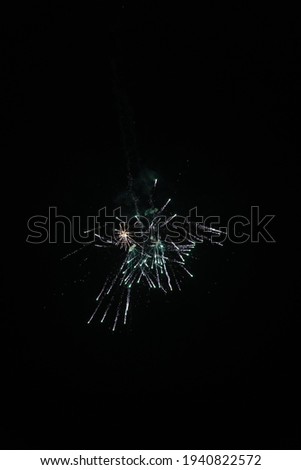 Fireworks at New Year and copy space - abstract holiday background