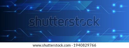 Abstract global sci fi concept. Digital internet communication on blue background. Hi-tech vector illustration with various technology elements. Wide Cyber security internet and networking concept.