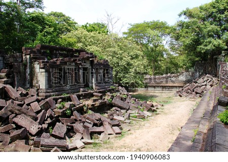 Jungle ruins of Beng Mealea temple, Cambodia