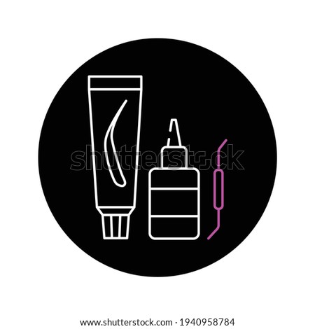 Dye eyelashes color line icon. Pictogram for web page, mobile app, promo.