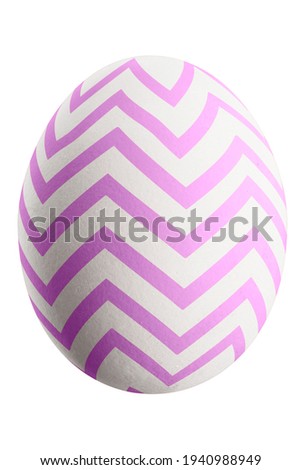 Large picture of an isolated easter egg with a stripes pattern.