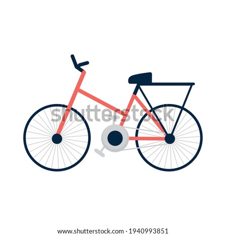 red classic bicycle on background