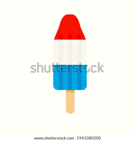 4th July rocket popsicle icon. Clipart image isolated on white background