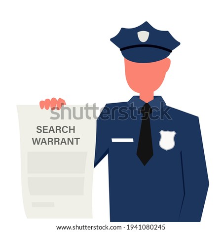 Police search warrant illustration. Clipart image isolated on white background Royalty-Free Stock Photo #1941080245