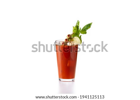 Bloody Mary cocktail in glass isolated on white background Royalty-Free Stock Photo #1941125113