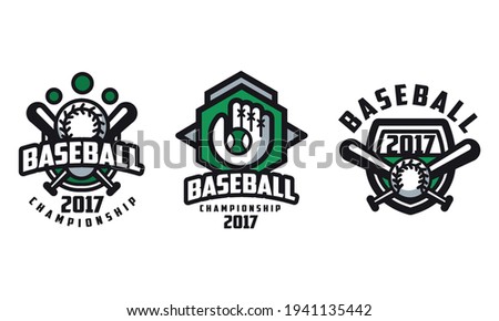 Baseball Championship Logo Design Set, Tournament, Sport Team, Club Identity Retro Badges Vector Illustration
