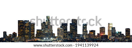 Cityscape of San Francisco at night (California, USA) isolated on white background Royalty-Free Stock Photo #1941139924