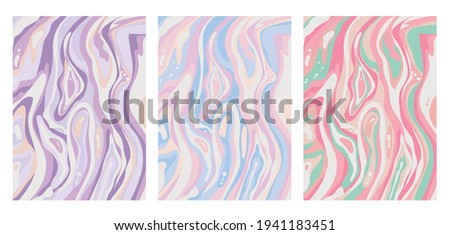 abstract pastel paint flow background vector illustration set. Curve acrylic paint in water. Splash and spots. Wavy marble art Floating pastel colours. Ink in water design, Aqua abstract wavy marble  Royalty-Free Stock Photo #1941183451