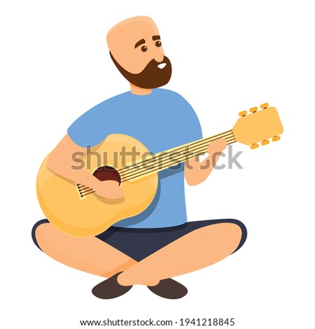 Weekend play guitar icon. Cartoon of Weekend play guitar vector icon for web design isolated on white background