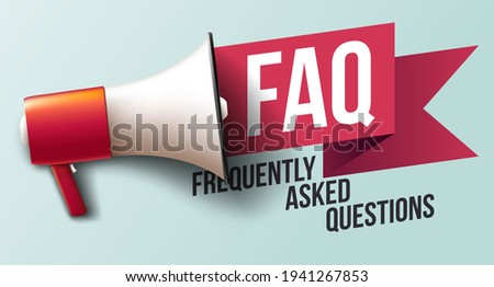 Letters FAQ with megaphone, Frequently Asked Questions Royalty-Free Stock Photo #1941267853