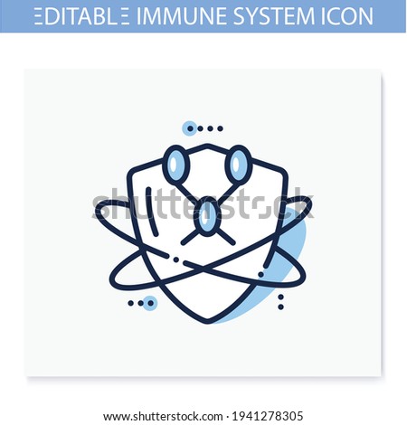 Lymphatic system line icon. Circulatory immune system. Immunology concept. Body defence system. Health, immunity, disease prevention. Isolated vector illustration. Editable stroke