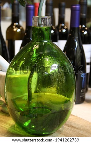 Glass bottles for water, wine and alchemy