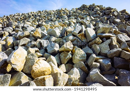 A Quarry or Stone Pit of Aji Stones in kagawa Prefecture in Japan, Industrial Image, Nobody