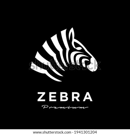 Zebra black white head logo icon design