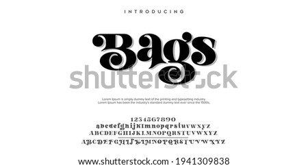 Abstract Fashion font alphabet. Minimal modern urban fonts for logo, brand etc. Typography typeface uppercase lowercase and number. vector illustration Royalty-Free Stock Photo #1941309838