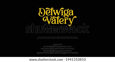 Serif classic design font vector illustration of alphabet letters. Royalty-Free Stock Photo #1941310810