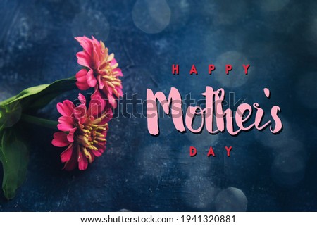 Zinnia flowers on vintage background for Mother's day concept.