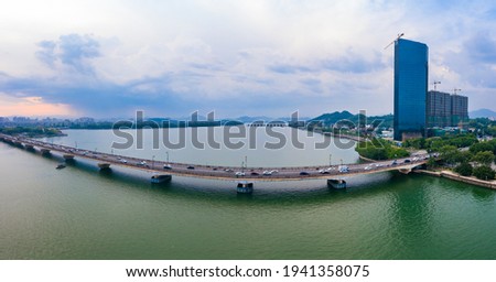 Urban environment of Hanjiang Bridge in Chaozhou City, Guangdong Province, China