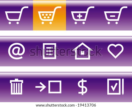 Vector E-Commerce Icon Set - Purple