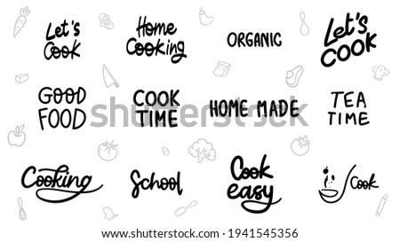 Cooking handwritten set with elements