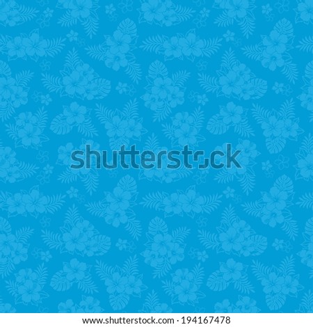 hibiscus blue pattern.