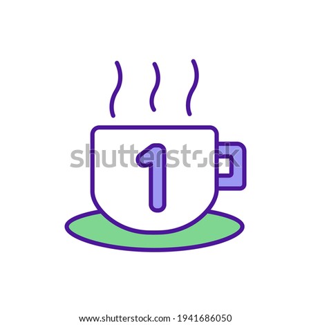 Hot water drinking RGB color icon. Dehydration avoiding. Warming coffee and tea drinking. Body heat support. Improving digestion health. Relieving body toxins. Isolated vector illustration