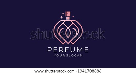 rose gold Luxury Perfume Logo Template Design premium.premium vector