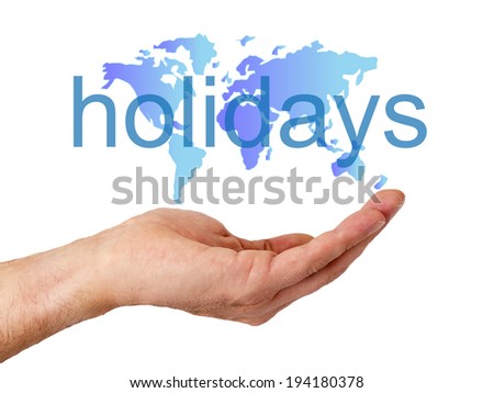 hand with world map