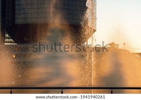 Water droplets in the air. Spray