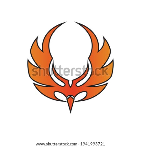 dragon phoenix logo - vector illustration
