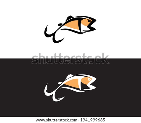 Bait Lure Fish Hook Fishing Angler logo design inspiration
