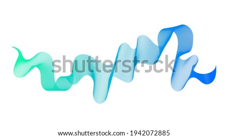 Abstract backdrop with blue wave gradient lines on white background. Modern technology background, wave design. Vector illustration
