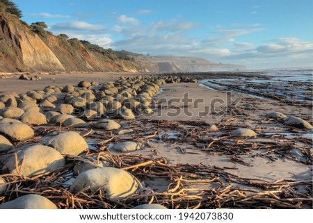 Sunset at Bowling Ball Beach at Low Tide, Schooner Gulch, Mendocino County, California
