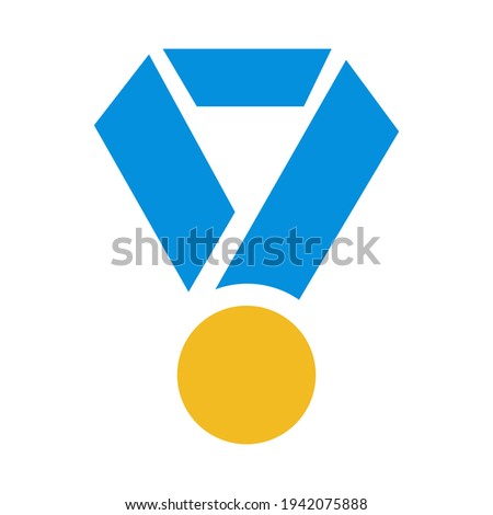 Simple Gold medal icon, clip art vector illustration. Medal symbol for your web site design, logo, app, UI. Vector illustration.