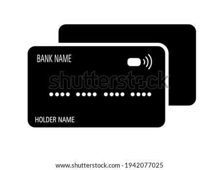 Credit Card icon. Debit payment icon in black solid flat design icon isolated on white background