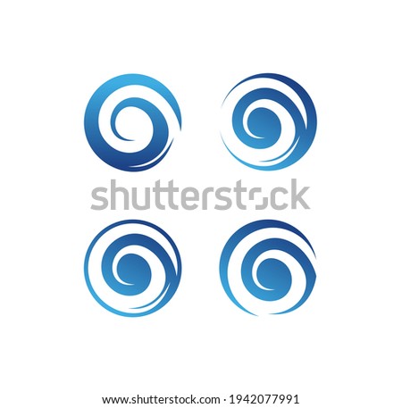A Vector Illustration of Circle Wave Logo Sign