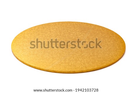 Luxury exhibit, fancy presentation and luxurious display concept with picture of glittering gold presentation tray isolated on white background with clipping path cutout