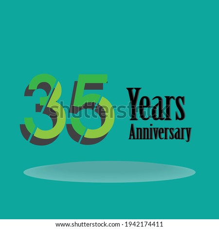 35 Years Anniversary Celebration Gold Color Vector Template Design Illustration