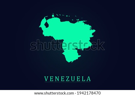 Venezuela Map - World map vector template with green color gradient isolated on dark background - Vector illustration eps 10